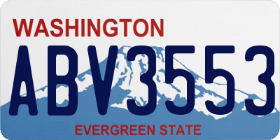 WA license plate ABV3553