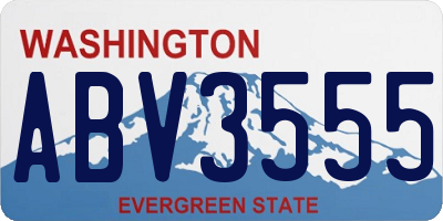WA license plate ABV3555