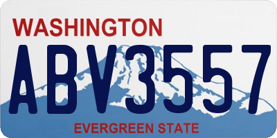 WA license plate ABV3557