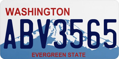 WA license plate ABV3565