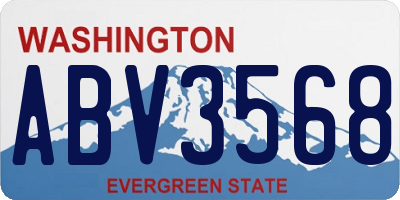 WA license plate ABV3568