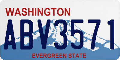 WA license plate ABV3571