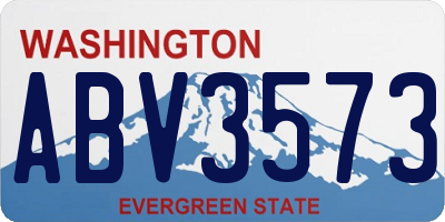 WA license plate ABV3573