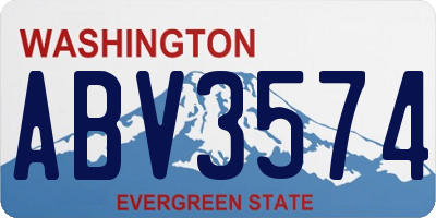 WA license plate ABV3574