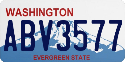 WA license plate ABV3577