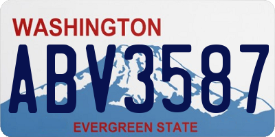 WA license plate ABV3587