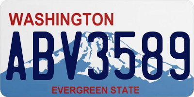 WA license plate ABV3589