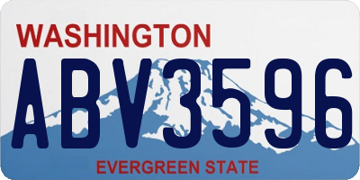 WA license plate ABV3596