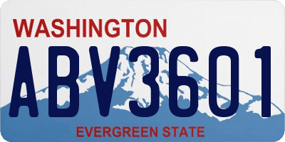 WA license plate ABV3601