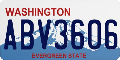 WA license plate ABV3606
