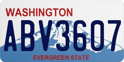 WA license plate ABV3607