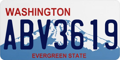 WA license plate ABV3619