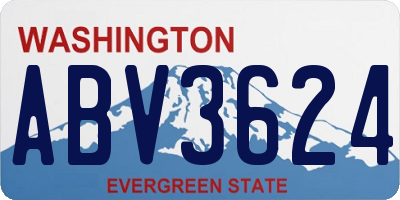 WA license plate ABV3624