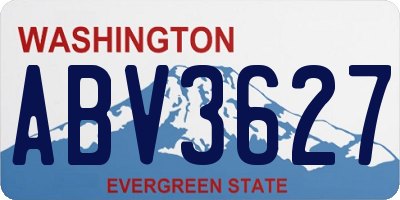 WA license plate ABV3627