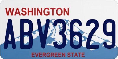 WA license plate ABV3629