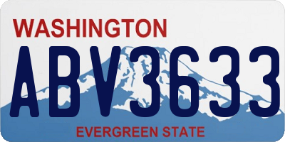 WA license plate ABV3633