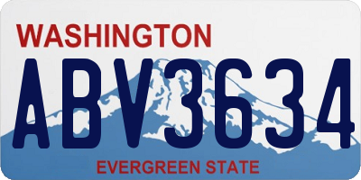WA license plate ABV3634