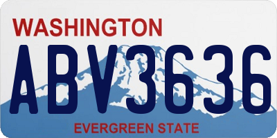 WA license plate ABV3636