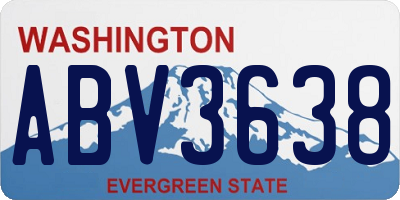 WA license plate ABV3638