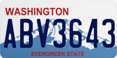 WA license plate ABV3643