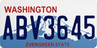WA license plate ABV3645