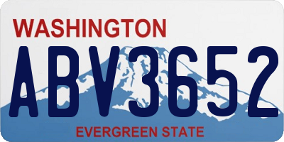 WA license plate ABV3652