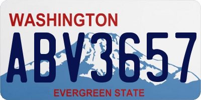 WA license plate ABV3657