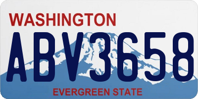 WA license plate ABV3658