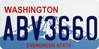 WA license plate ABV3660