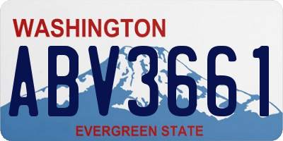 WA license plate ABV3661