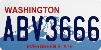 WA license plate ABV3666