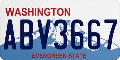 WA license plate ABV3667