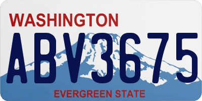 WA license plate ABV3675