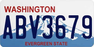 WA license plate ABV3679