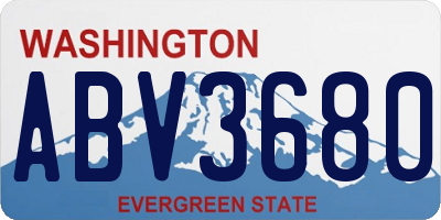 WA license plate ABV3680