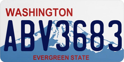 WA license plate ABV3683