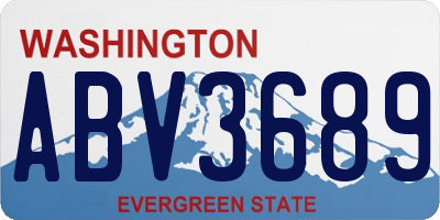 WA license plate ABV3689