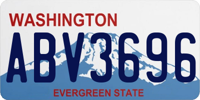 WA license plate ABV3696