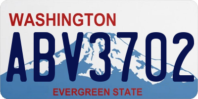 WA license plate ABV3702