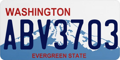 WA license plate ABV3703