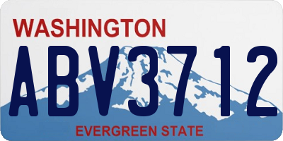 WA license plate ABV3712