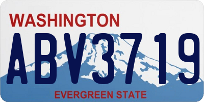 WA license plate ABV3719