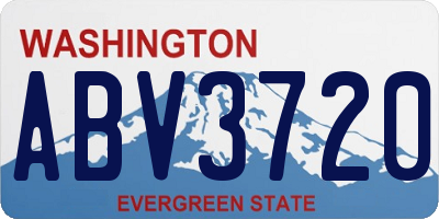 WA license plate ABV3720
