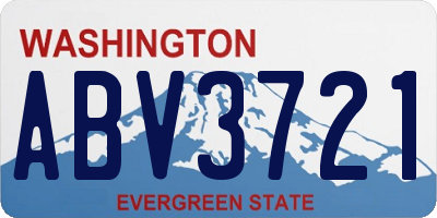 WA license plate ABV3721