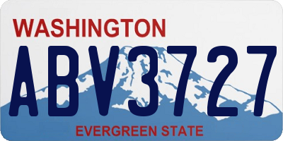 WA license plate ABV3727