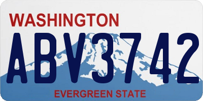 WA license plate ABV3742