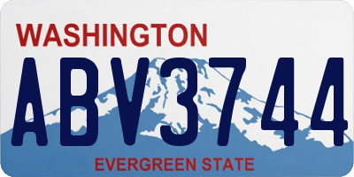 WA license plate ABV3744