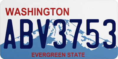WA license plate ABV3753