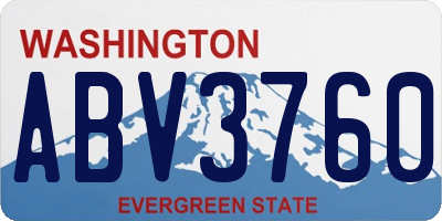 WA license plate ABV3760