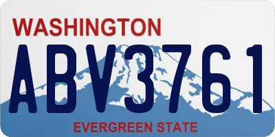 WA license plate ABV3761